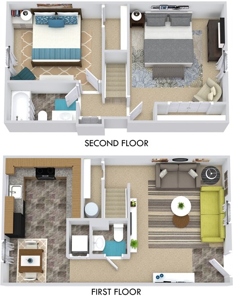 a floor plan of a room with a bedroom and a living room